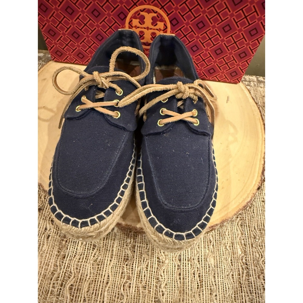 Tory Burch Women's Blanton Boat Shoes Navy Size 7 Nautical Coastal Chic - Picture 4 of 11